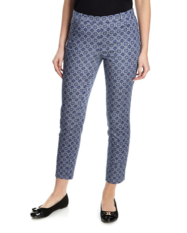 Printed Stretch Skinny Trousers